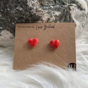 Náušnice Srdíčka červená